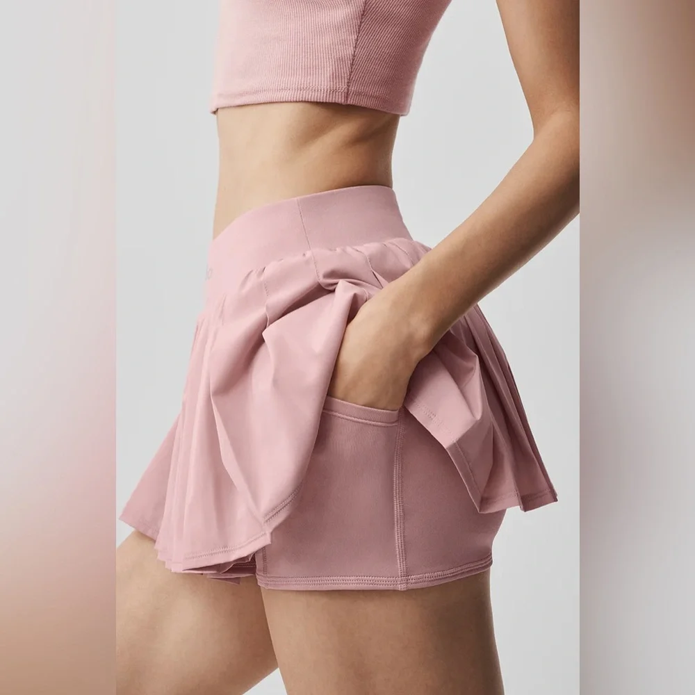 Alo Yoga Double Or Nothing Tennis Skirt Vintage Pink XS